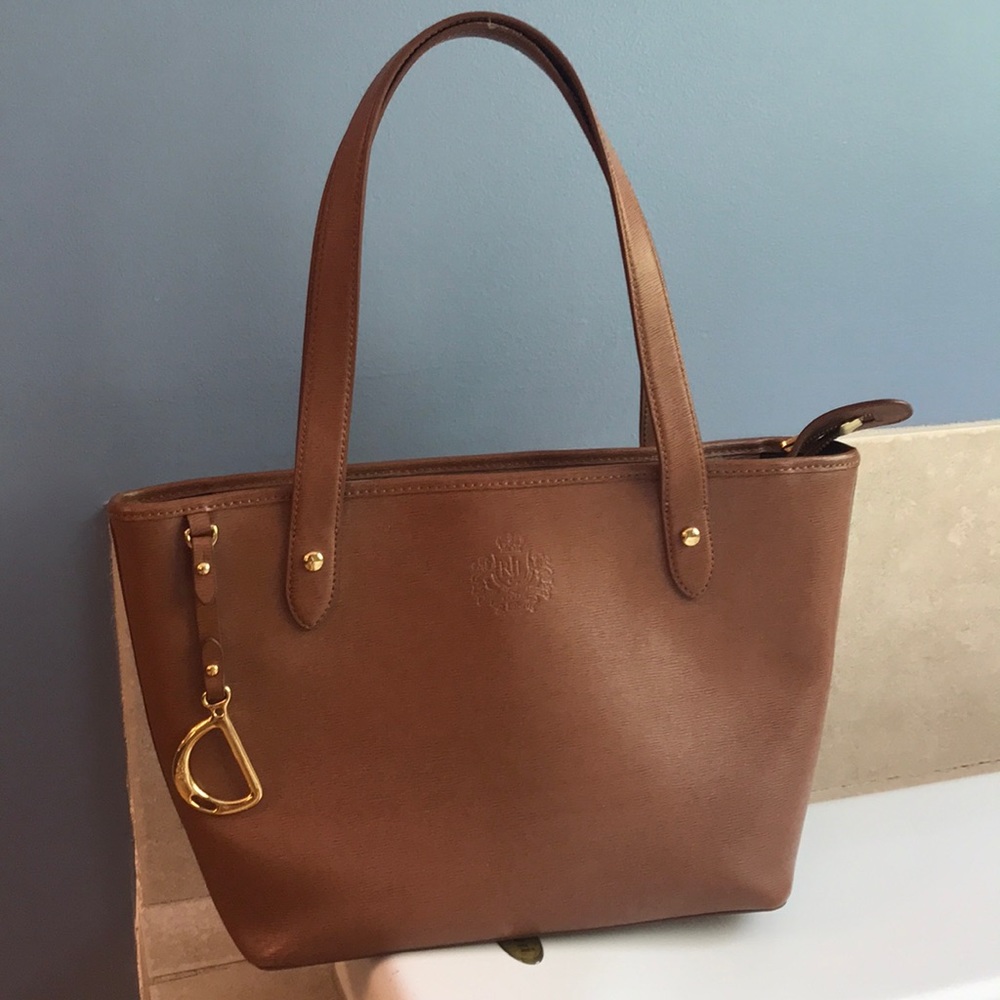Brown leather Ralph Lauren tote